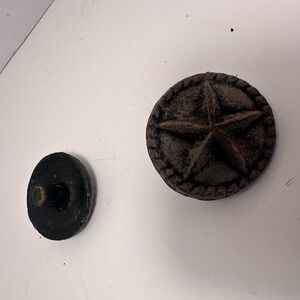 Set Of 2 Star Western Rope Metal Cast Iron Style Knobs Pulls